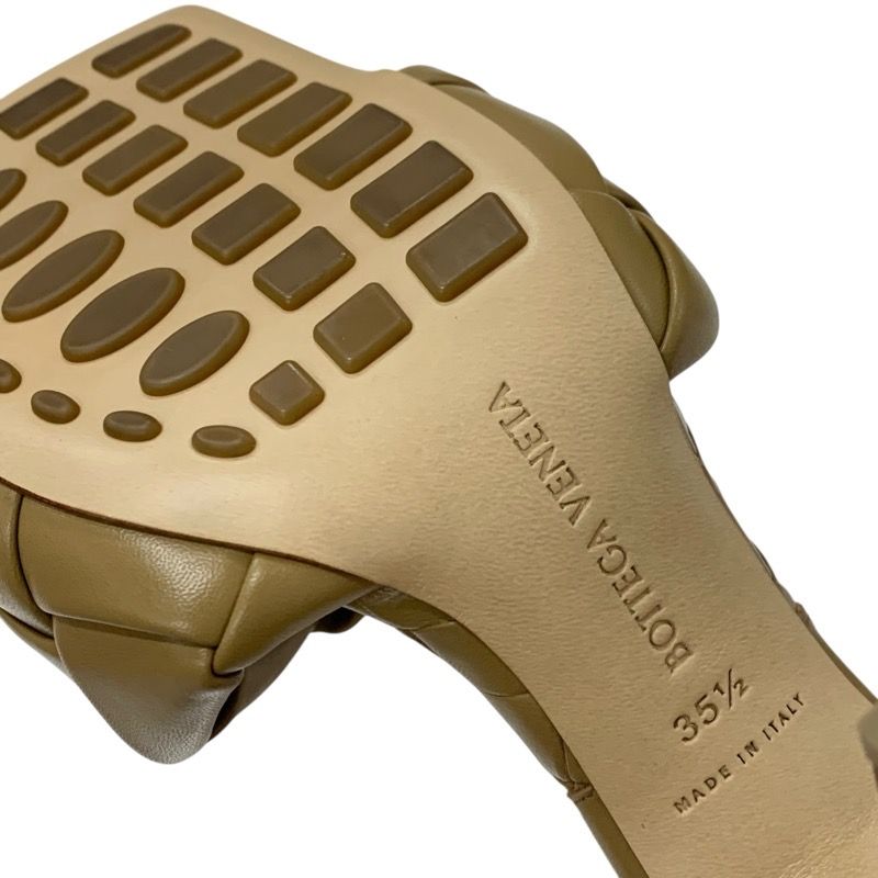 Bottega Veneta Lido Sandals Shoes Leather Beige Intrecciato Mules