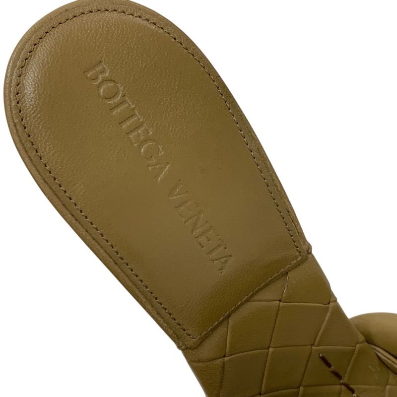 Bottega Veneta Lido Sandals Shoes Leather Beige Intrecciato Mules