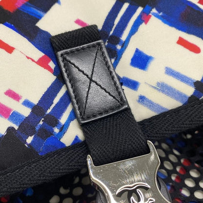 Chanel Shoulder Bag Airline White X Blue X Red Silver Hardware