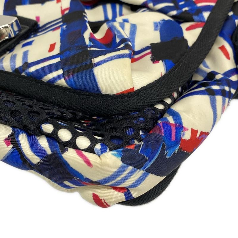 Chanel Shoulder Bag Airline White X Blue X Red Silver Hardware