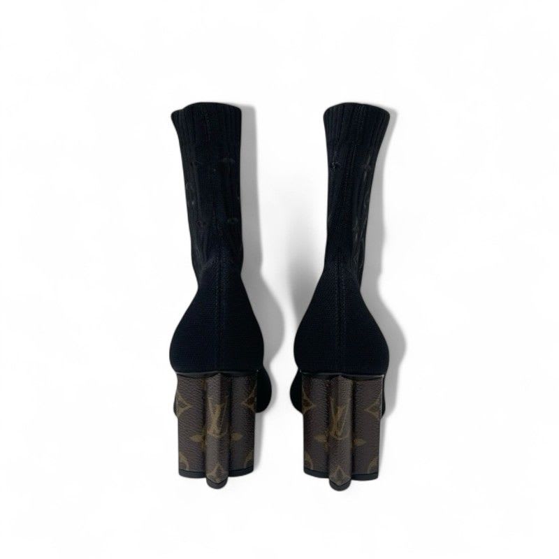 Louis Vuitton Silhouette Line Monogram Boots Short Shoes Fabric Leather