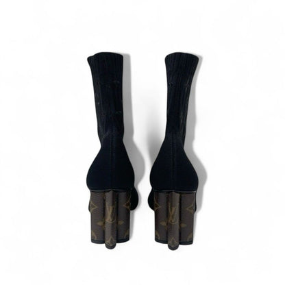 Louis Vuitton Silhouette Line Monogram Boots Short Shoes Fabric Leather