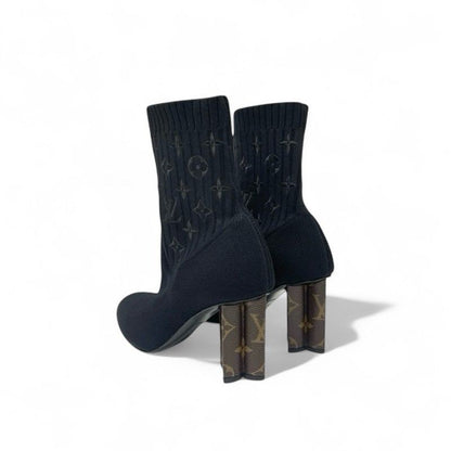 Louis Vuitton Silhouette Line Monogram Boots Short Shoes Fabric Leather