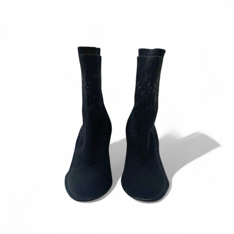 Louis Vuitton Silhouette Line Monogram Boots Short Shoes Fabric Leather