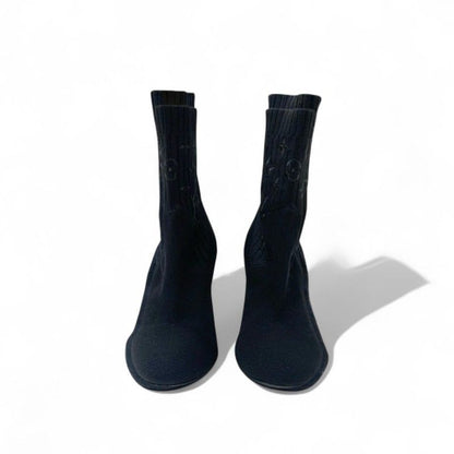 Louis Vuitton Silhouette Line Monogram Boots Short Shoes Fabric Leather
