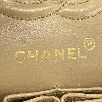 Chanel Shoulder Bag Double Flap Matelasse A01113 Beige Chain Shoulder Gold