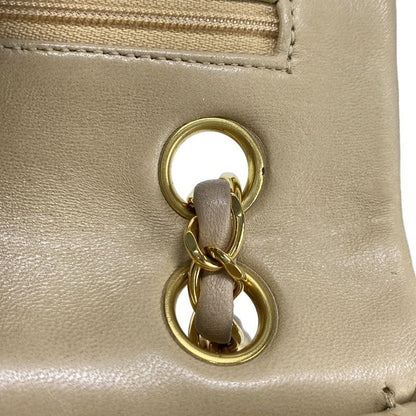 Chanel Shoulder Bag Double Flap Matelasse A01113 Beige Chain Shoulder Gold