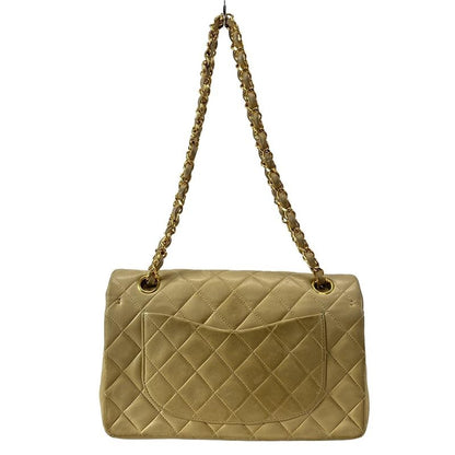 Chanel Shoulder Bag Double Flap Matelasse A01113 Beige Chain Shoulder Gold