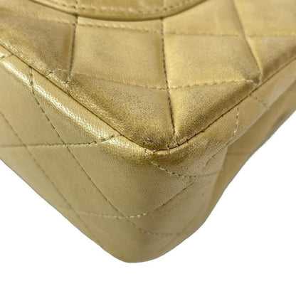 Chanel Shoulder Bag Double Flap Matelasse A01113 Beige Chain Shoulder Gold