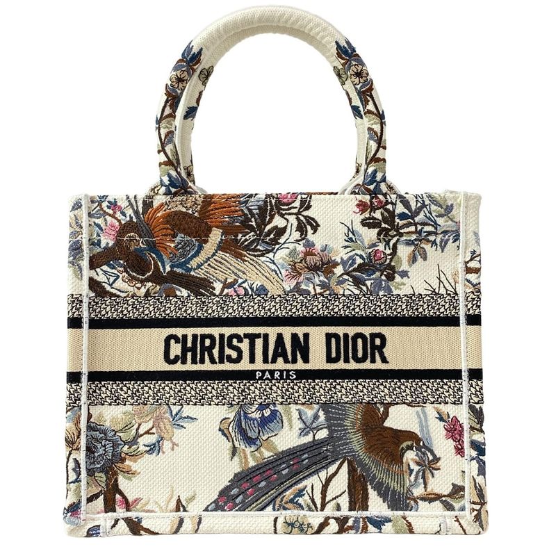 DIOR Christian Dior Tote Bag Book Tote Small Bag Ivory X Black X Multi