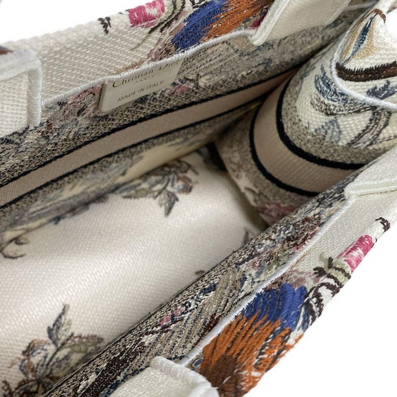 DIOR Christian Dior Tote Bag Book Tote Small Bag Ivory X Black X Multi