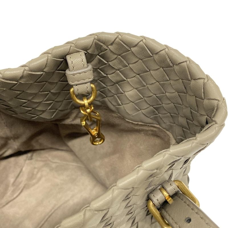 Bottega Veneta Tote Bag Small Chesta Bag Gray Beige Leather