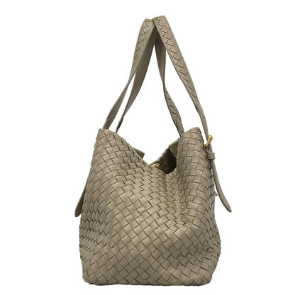 Bottega Veneta Tote Bag Small Chesta Bag Gray Beige Leather