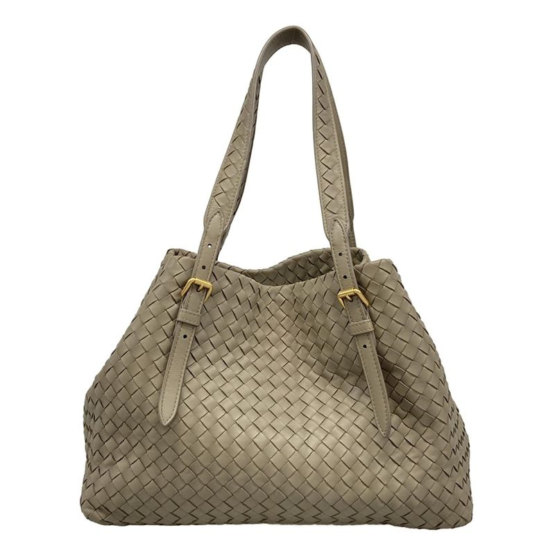 Bottega Veneta Tote Bag Small Chesta Bag Gray Beige Leather