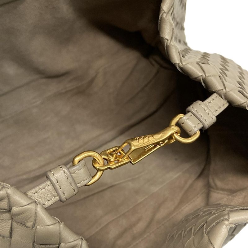 Bottega Veneta Tote Bag Small Chesta Bag Gray Beige Leather