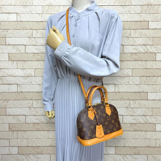 Louis Vuitton Alma BB Monogram Shoulder Bag Monogram Canvas M53152 Brown Ladies