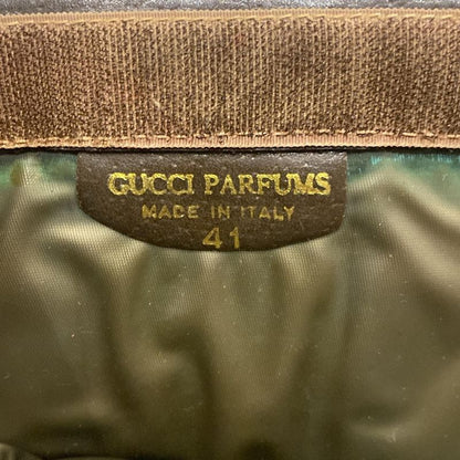 Gucci Parfums Clutch Bag GG Pattern Sherry Dark Brown Ivory And Multi Leather