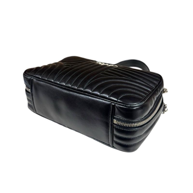 Prada Diagram Shoulder Bag Leather 1bh119 Black Ladies Prada Preowned Prada