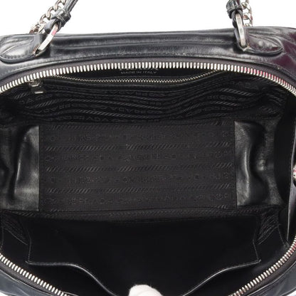 Prada Diagram Shoulder Bag Leather 1bh119 Black Ladies Prada Preowned Prada
