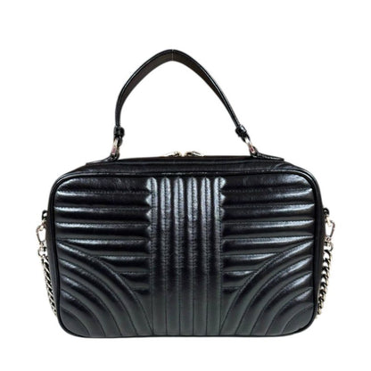 Prada Diagram Shoulder Bag Leather 1bh119 Black Ladies Prada Preowned Prada