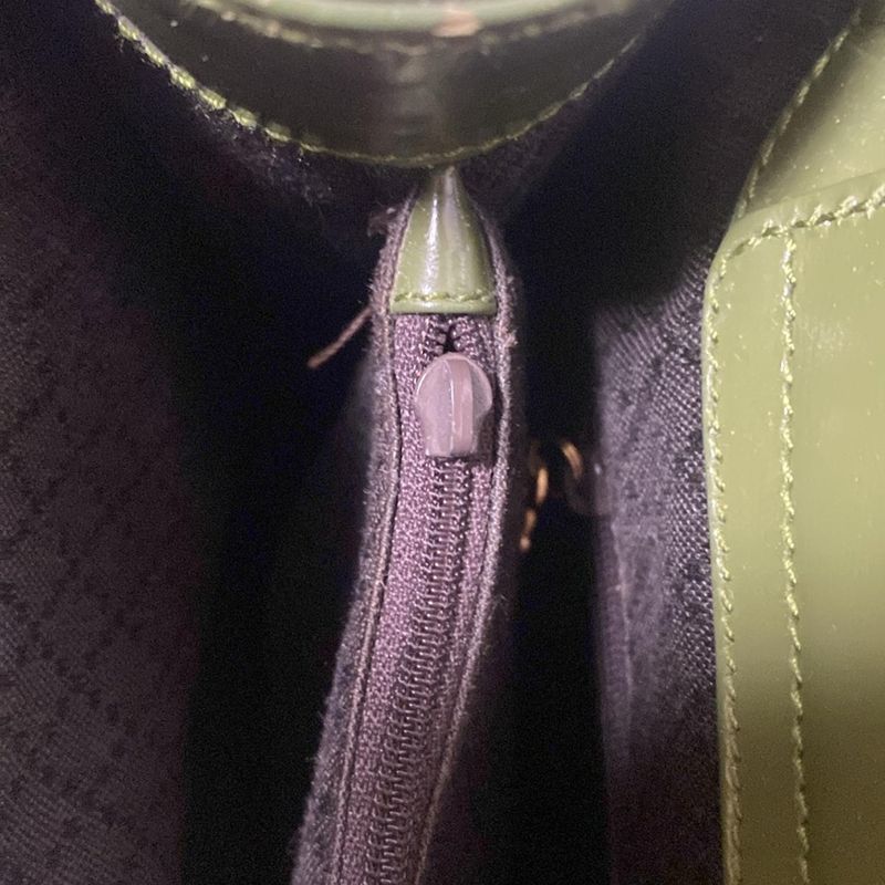 Gucci Tote Bag Bamboo 0028260 Dark Green And Light Brown Leather