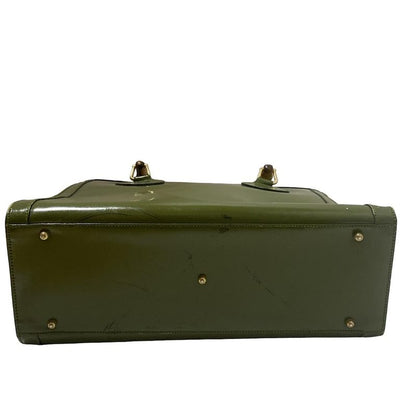 Gucci Tote Bag Bamboo 0028260 Dark Green And Light Brown Leather