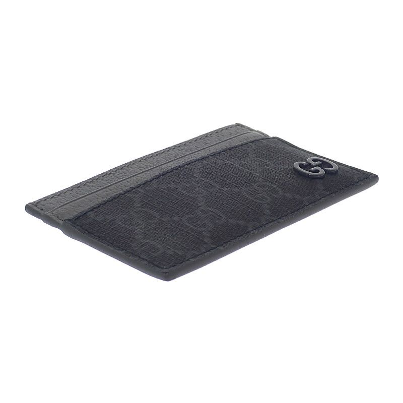 Gucci Bicolor GG Facqc 1048 Card Case Supreme Canvas Black Men