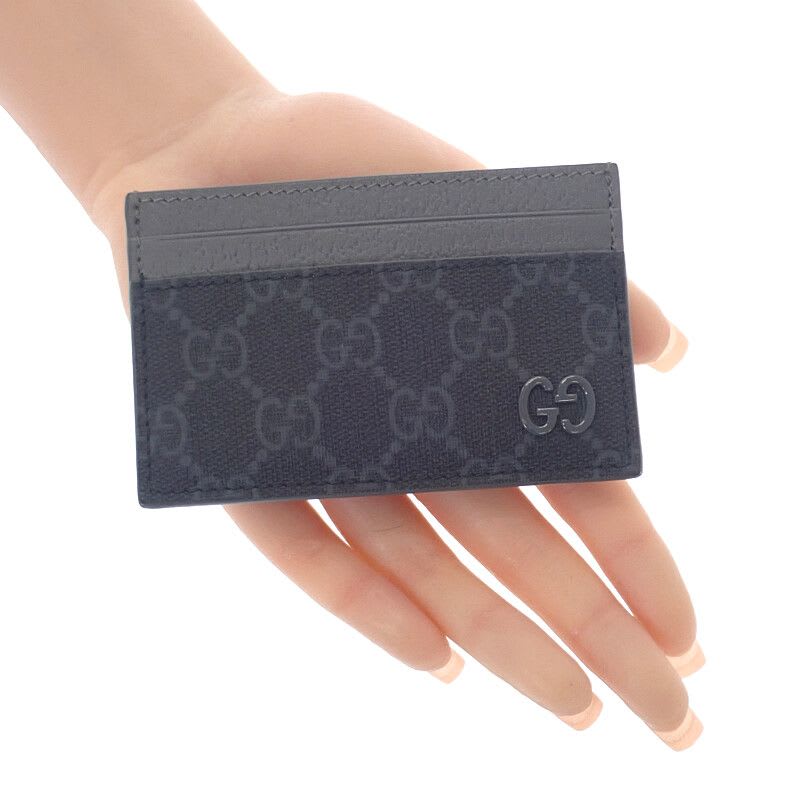 Gucci Bicolor GG Facqc 1048 Card Case Supreme Canvas Black Men