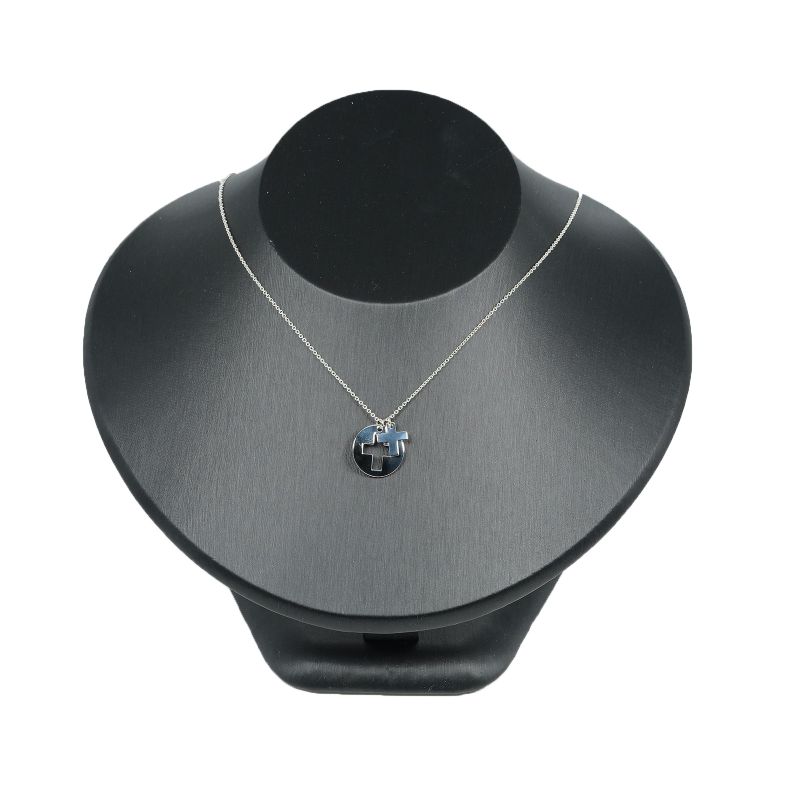 Tiffany & Co Stencil Cross Silver 925 Ladies 3.18g Necklace