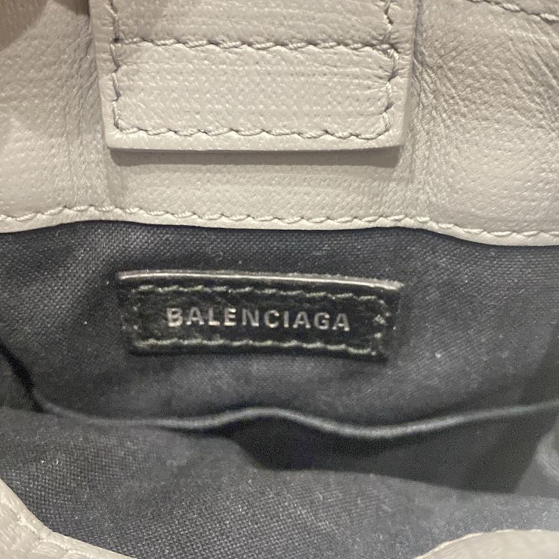 Balenciaga Tote Bag Shopping Phone Holder 593826 Grey And Black 2way Mini Bag