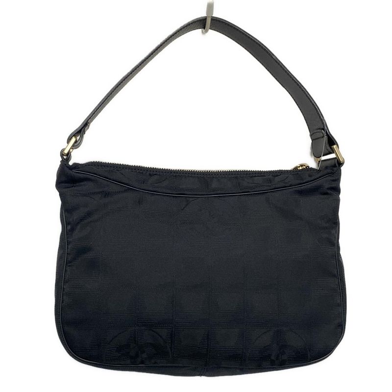 Chanel New Travel Line Handbag A20516 Black Gold Hardware Leather