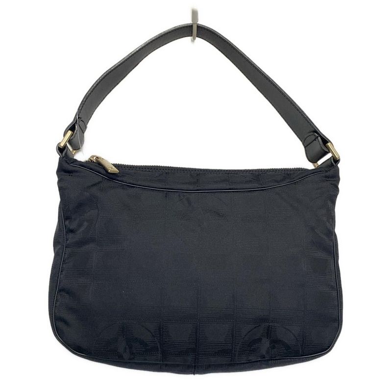 Chanel New Travel Line Handbag A20516 Black Gold Hardware Leather