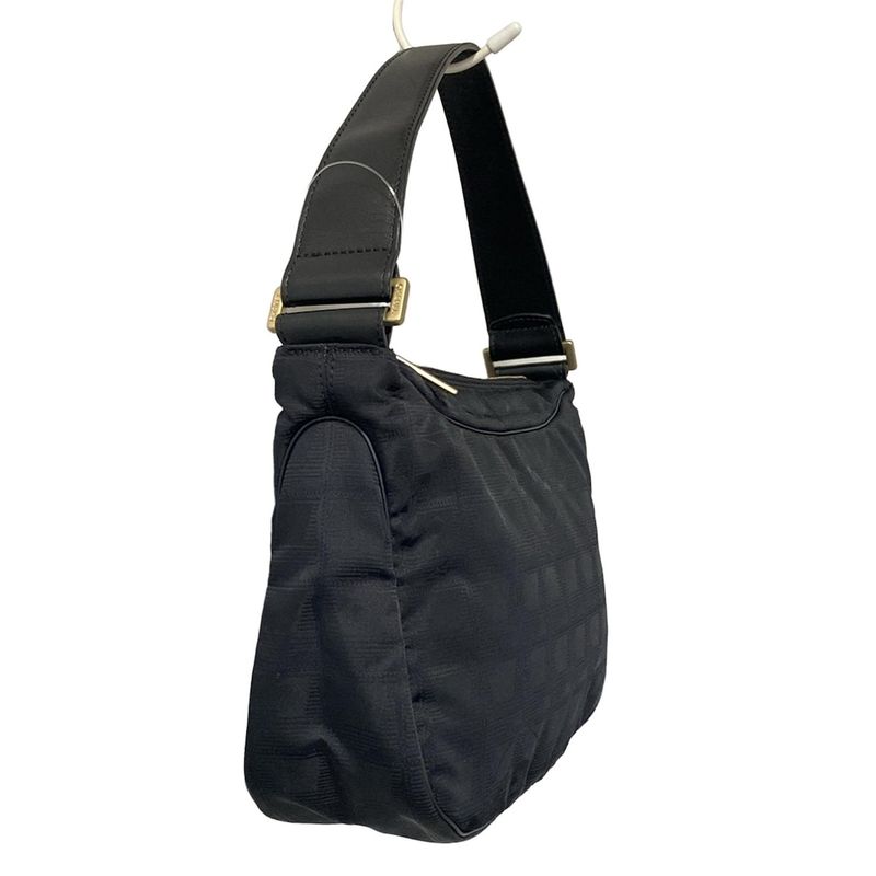 Chanel New Travel Line Handbag A20516 Black Gold Hardware Leather