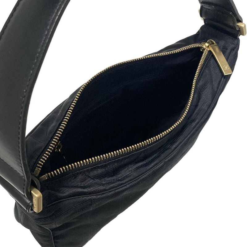 Chanel New Travel Line Handbag A20516 Black Gold Hardware Leather