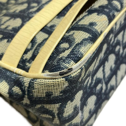 DIOR Christian Dior Shoulder Bag Trotter Blue And Ivory Leather