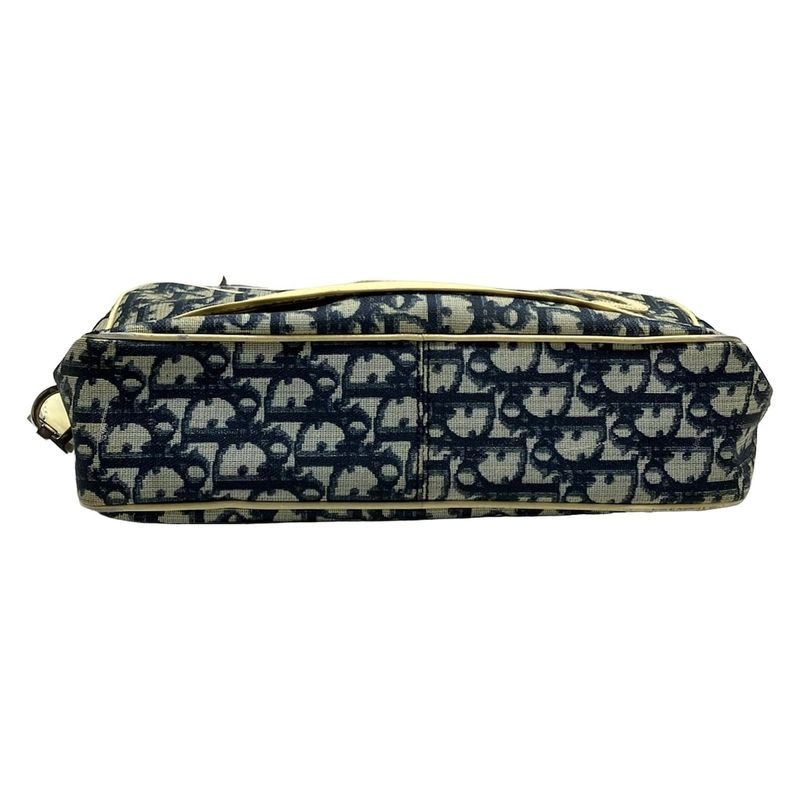 DIOR Christian Dior Shoulder Bag Trotter Blue And Ivory Leather