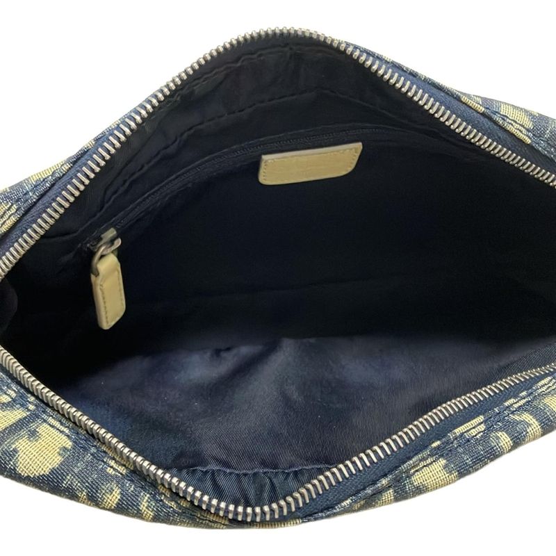 DIOR Christian Dior Shoulder Bag Trotter Blue And Ivory Leather