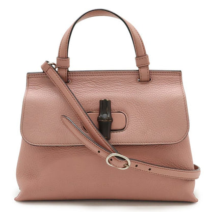 Gucci Bamboo Daily Top Handle Bag Handbag Mini Bag 2WAY Shoulder Bag Leather