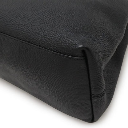 Gucci Soho Interlocking G Fringe Tote Bag Chain Shoulder Leather Black Gold