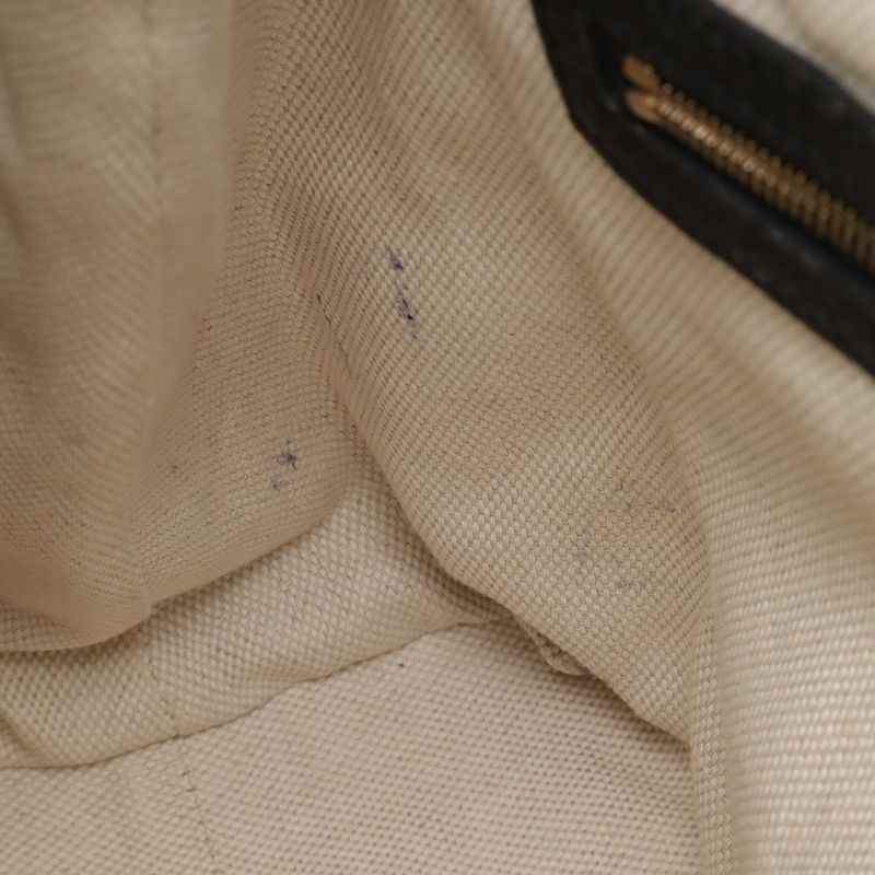 Gucci Soho Interlocking G Fringe Tote Bag Chain Shoulder Leather Black Gold