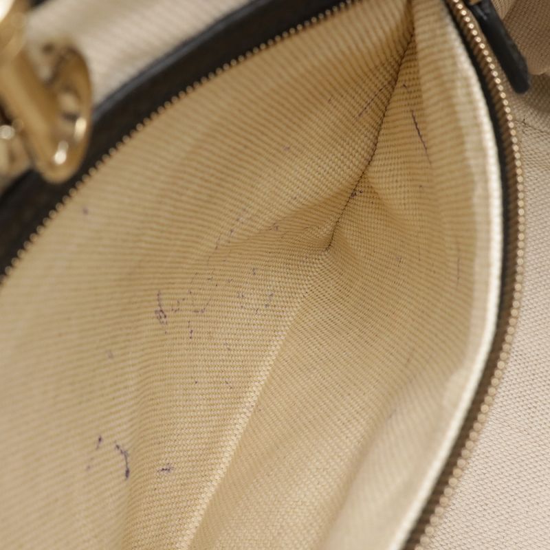 Gucci Soho Interlocking G Fringe Tote Bag Chain Shoulder Leather Black Gold