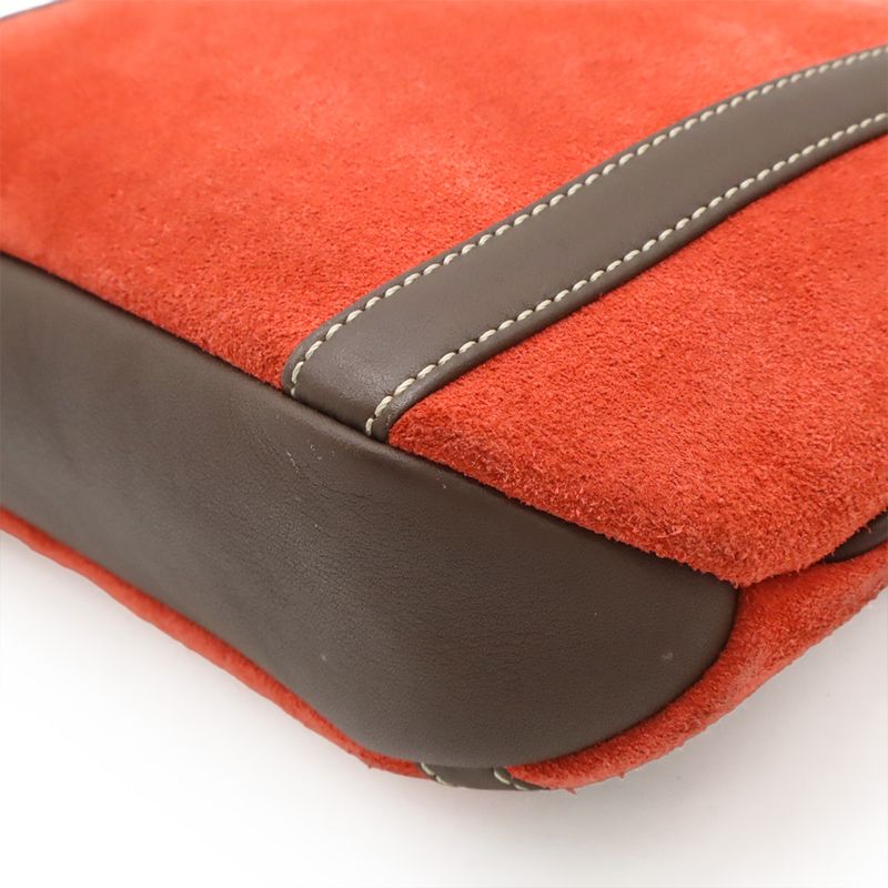 Loewe Anagram Handbag Mini Bag Shoulder Bag Suede Leather Poppy Red Mocha Brown