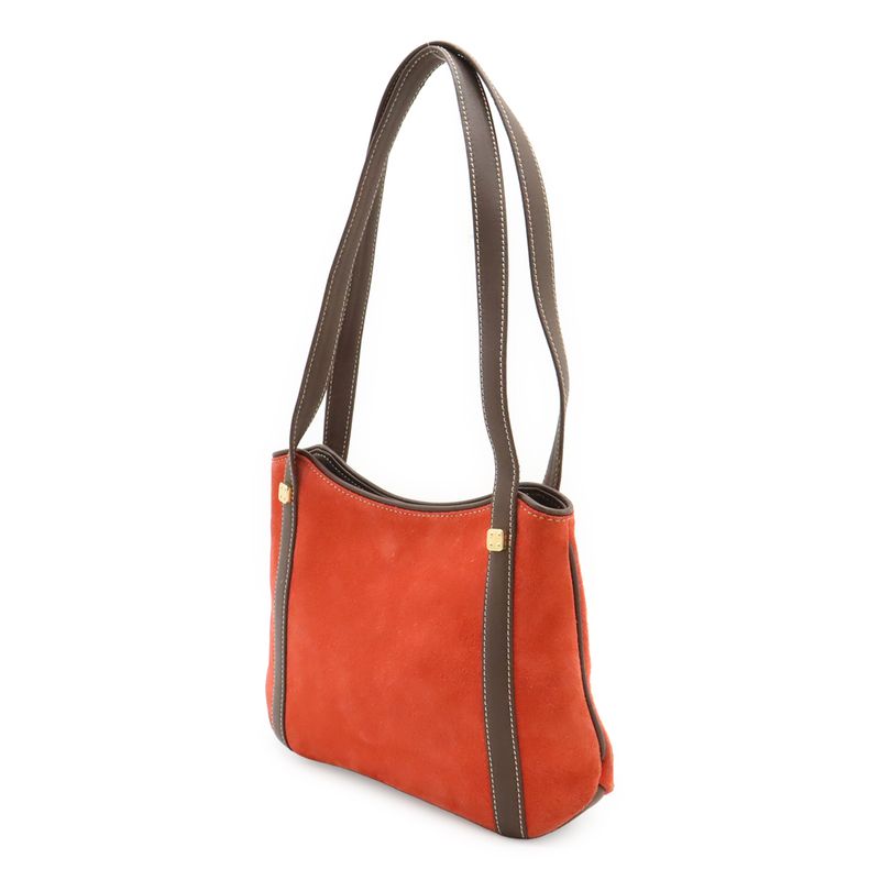 Loewe Anagram Handbag Mini Bag Shoulder Bag Suede Leather Poppy Red Mocha Brown