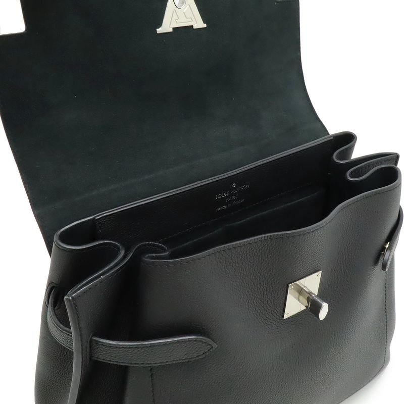 Louis Vuitton Lock Me Ever MM Handbag 2WAY Shoulder Bag Leather Noir Black