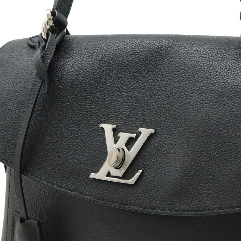 Louis Vuitton Lock Me Ever MM Handbag 2WAY Shoulder Bag Leather Noir Black
