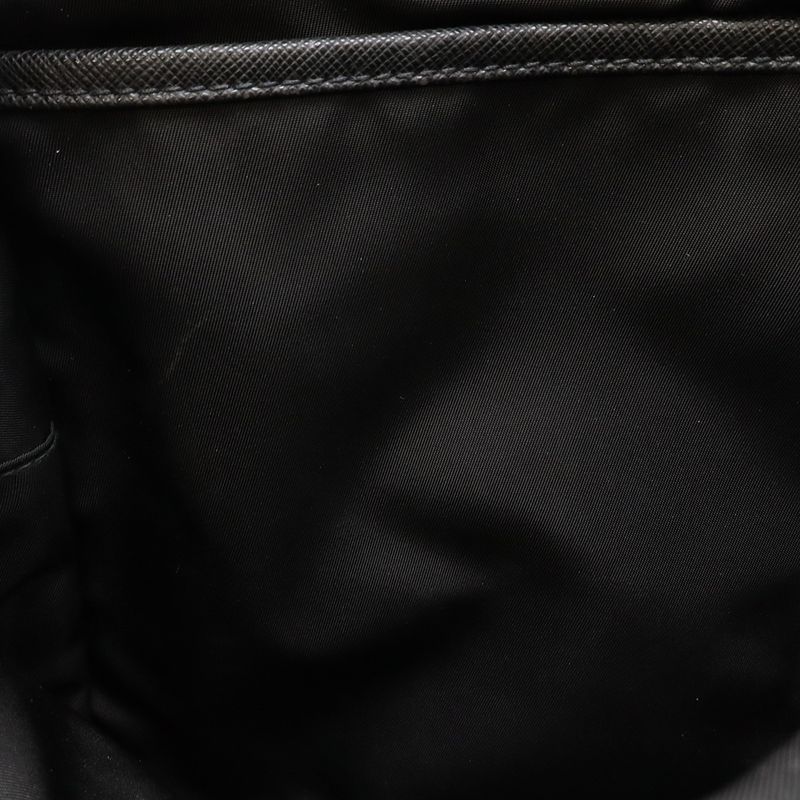 Prada Body Bag Shoulder Bag Crossbody Tessuto Nylon Leather NERO Black Silver