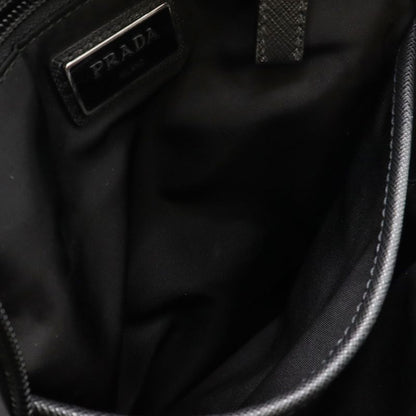 Prada Body Bag Shoulder Bag Crossbody Tessuto Nylon Leather NERO Black Silver