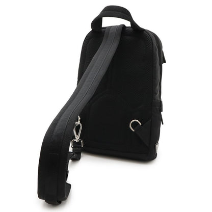Prada Body Bag Shoulder Bag Crossbody Tessuto Nylon Leather NERO Black Silver