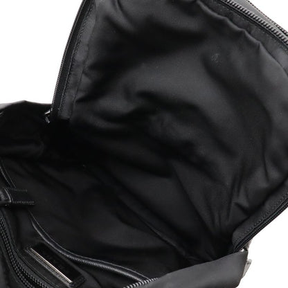 Prada Body Bag Shoulder Bag Crossbody Tessuto Nylon Leather NERO Black Silver
