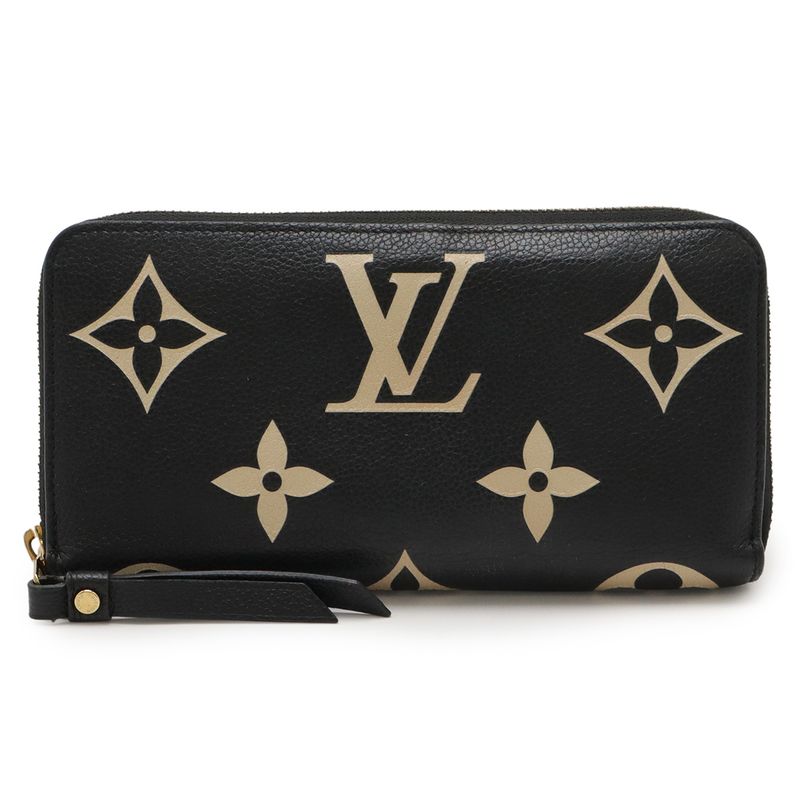 Louis Vuitton Monogram Empreinte Zippy Wallet Round Zipper Long Wallet Bicolor